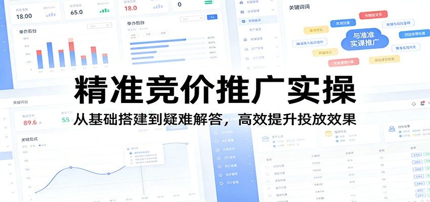 精准竞价推广实操：从基础搭建到疑难解答，高效提升投放效果-云享网创