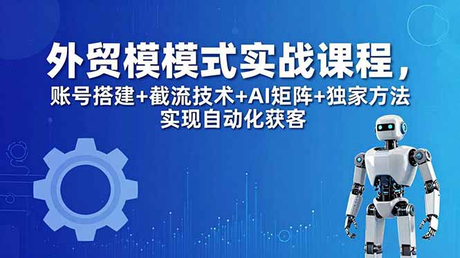 外贸新模式实战课程-更新5月，账号搭建+截流技术+AI矩阵+独家方法实现自动化获客-云享网创