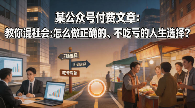某公众号付费文章：教你混社会：怎么做正确的、不吃亏的人生选择？-云享网创