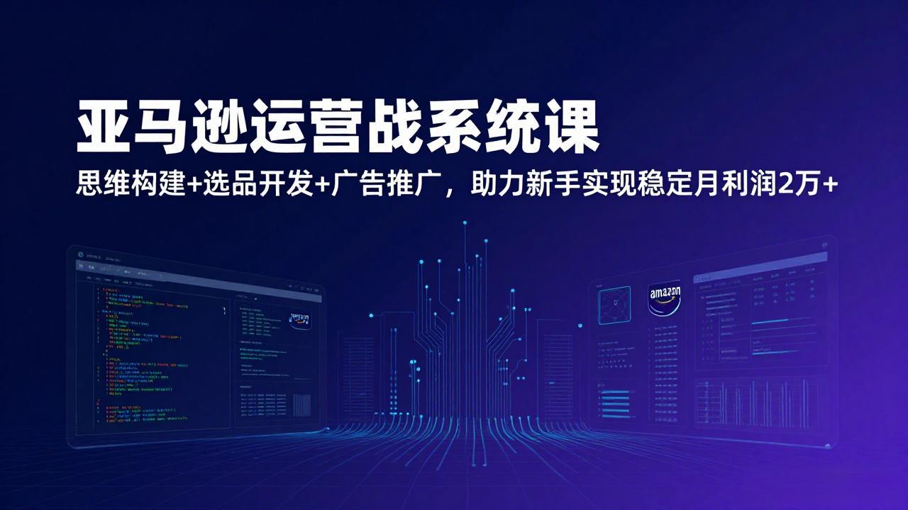 亚马逊运营实战系统课，思维构建+选品开发+广告推广，助力新手实现稳定月利润2万+(更新-云享网创