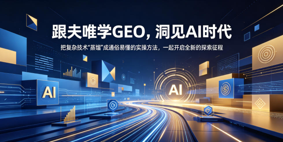跟夫唯学GEO，洞见AI时代，把复杂技术“蒸馏”成通俗易懂的实操方法，一起开启全新的探索征程-云享网创