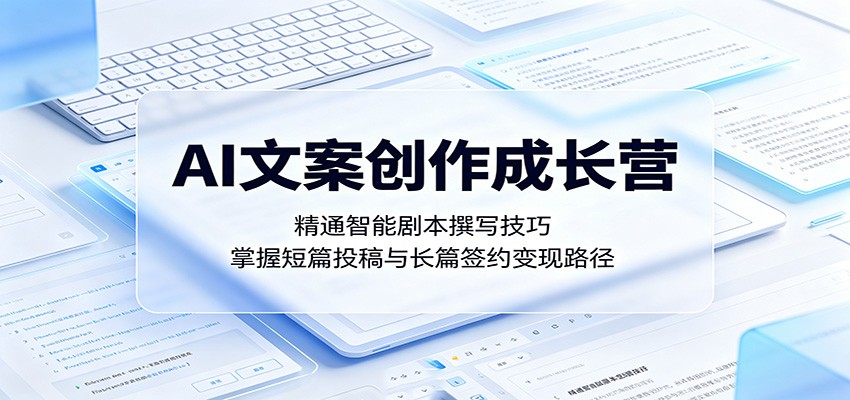 AI文案创作成长营：精通智能剧本撰写技巧，掌握短篇投稿与长篇签约变现路径-云享网创