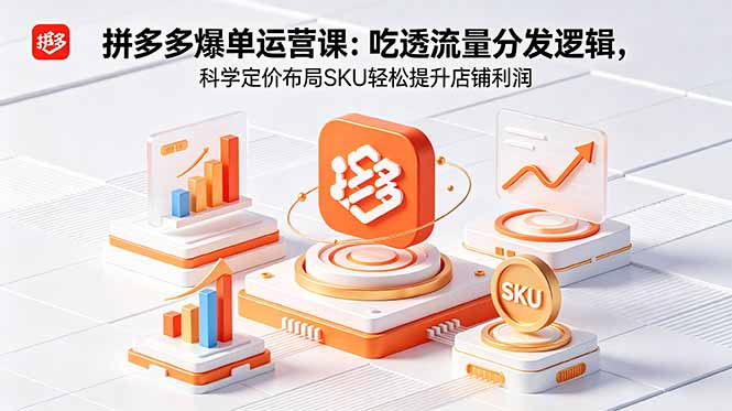 拼多多爆单运营实战课：吃透流量分发逻辑，科学定价布局SKU轻松提升店铺利润-云享网创
