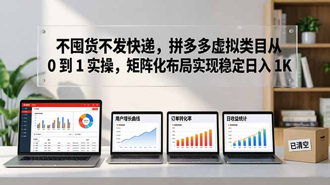 不囤货不发快递，拼多多虚拟类目从 0 到 1 实操，矩阵化布局实现稳定日入 1K-云享网创