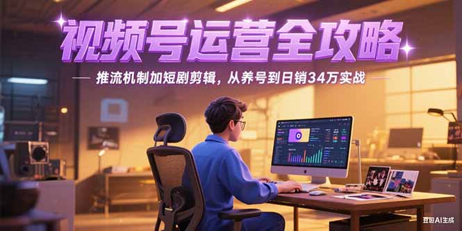 2025视频号运营全攻略，推流机制加短剧剪辑，从养号到日销34万实战-云享网创