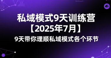 私域模式9天训练营【2025年7月】9天带你理顺私域模式各个环节-云享网创