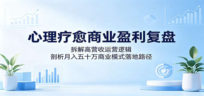 心理疗愈商业盈利复盘：拆解高营收运营逻辑，剖析月入五十万商业模式落地路径-云享网创