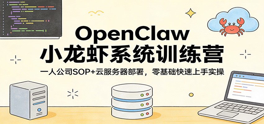 OpenClaw小龙虾系统训练营：一人公司SOP，云服务器部署，零基础快速上手实操-云享网创
