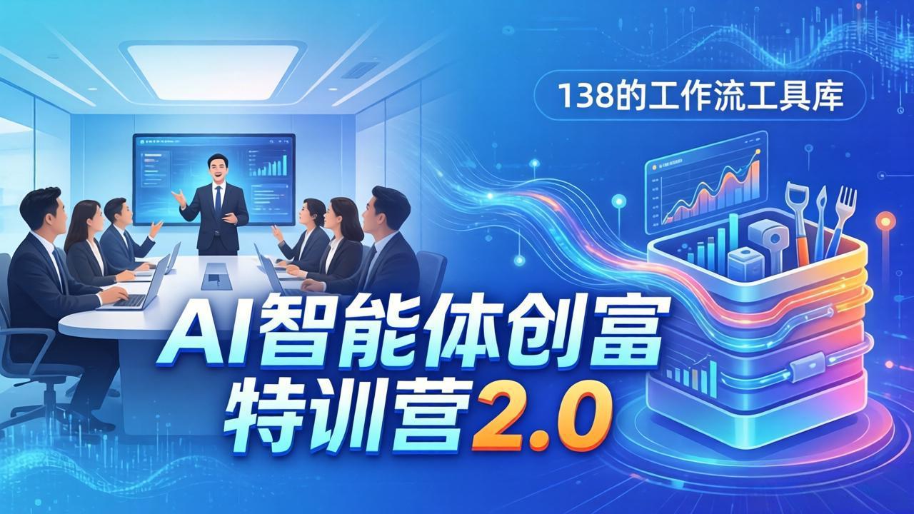 AI智能体创富训练营2.0：3天闭门直播+视频课+工具库，从0到1搭建智能体附138个工作流-云享网创