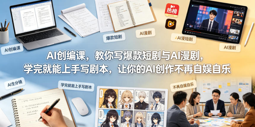 AI创编课，教你写爆款短剧与AI漫剧，学完就能上手写剧本，让你的AI创作不再自娱自乐(更新0521)-云享网创