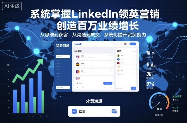 系统掌握LinkedIn领英营销,创造百万业绩增长,从思维到获客,从沟通到成交,系统化提升外贸能力-云享网创