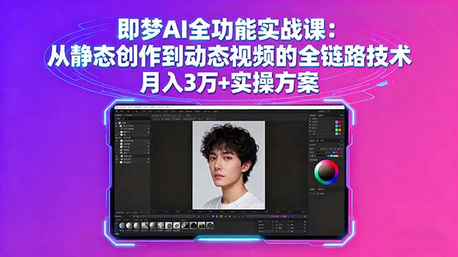 即梦AI全功能实战课:从静态创作到动态视频的全链路技术 月入3万+实操方案-云享网创