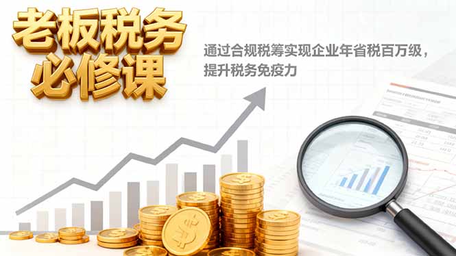 老板税务必修课,通过合规税筹实现企业年省税百万级,提升税务免疫力-云享网创
