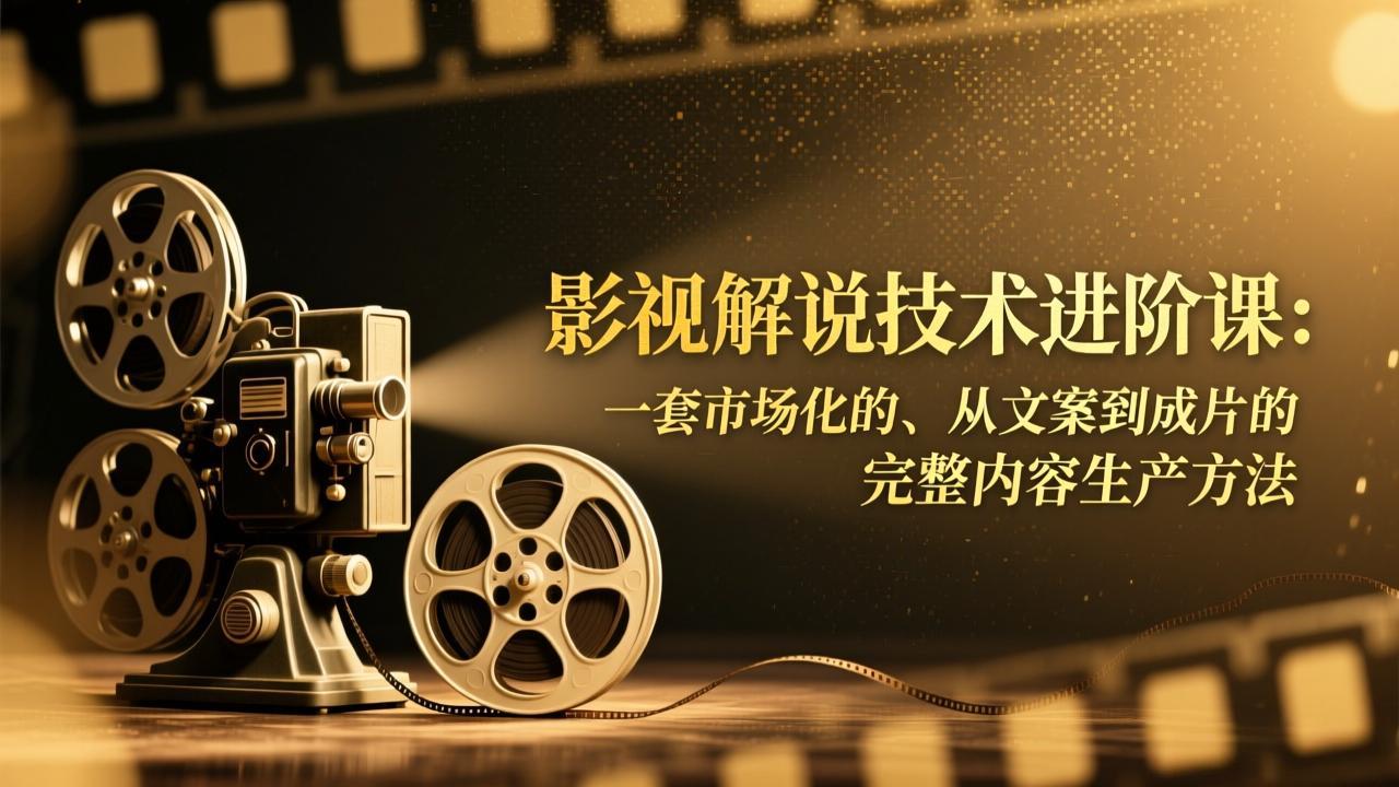 影视解说技术进阶课：一套市场化的、从文案到成片的完整内容生产方法-云享网创