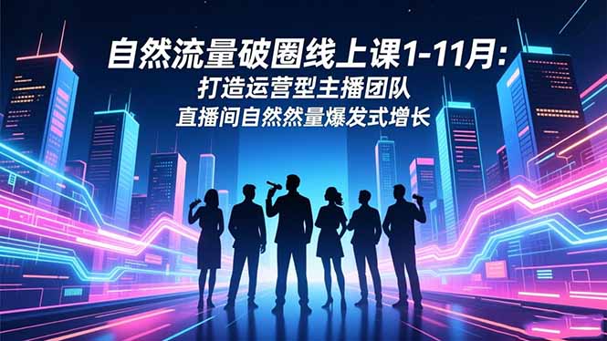 自然流量破圈线上课1-11月:打造运营型主播团队 直播间自然流量爆发式增长-云享网创