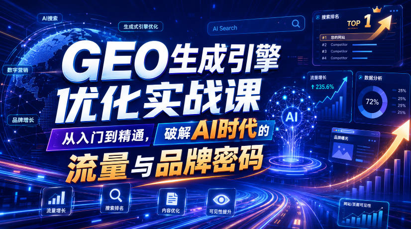 GEO生成引擎优化实战课，从入门到精通，破解AI时代的流量与品牌密码-云享网创