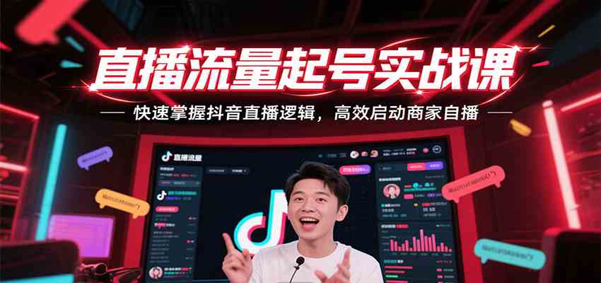 直播流量起号实战课，快速掌握抖音直播逻辑，高效启动商家自播-云享网创