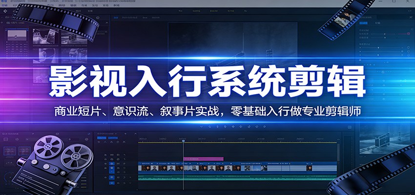 影视系统剪辑，商业短片、意识流、叙事片实战，零基础入行做专业剪辑师-云享网创