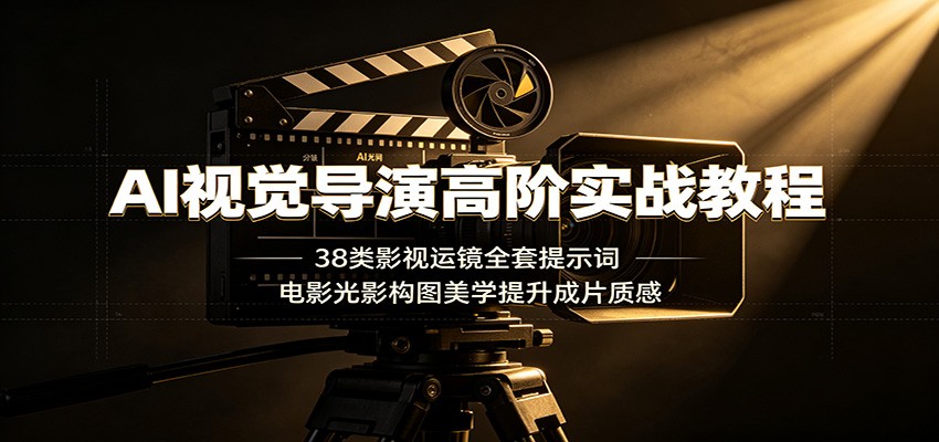 AI视觉导演高阶实战教程：38类影视运镜全套提示词，电影光影构图美学提升成片质感-云享网创