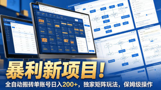 暴利新项目！全自动搬砖单账号日入200+，独家矩阵玩法，保姆级操作【揭秘】-云享网创