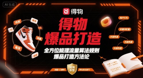得物爆品打造，全方位梳理得物流量算法规则爆品打造规则-云享网创