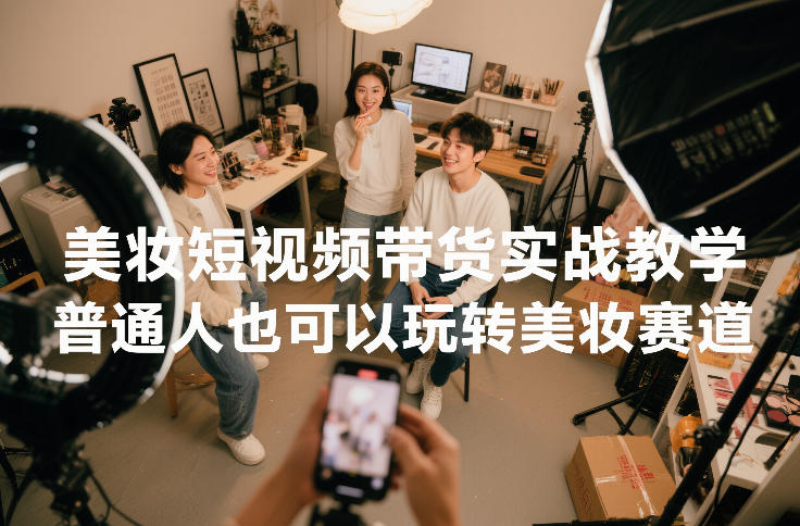 美妆短视频带货实战教学，普通人也可以玩转美妆赛道-云享网创