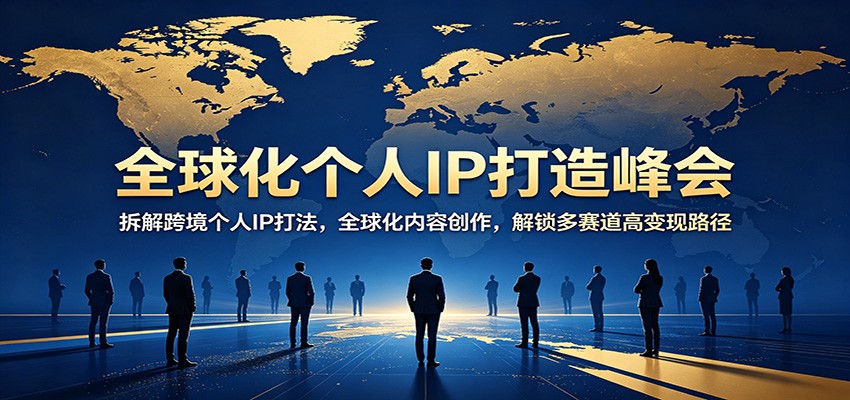 全球化个人IP打造峰会:拆解跨境个人IP打法,全球化内容创作,解锁多赛道高变现路径-云享网创