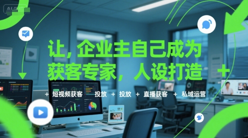 让企业主自己成为获客专家，人设打造+短视频获客+投放+直播获客+私域运营-云享网创