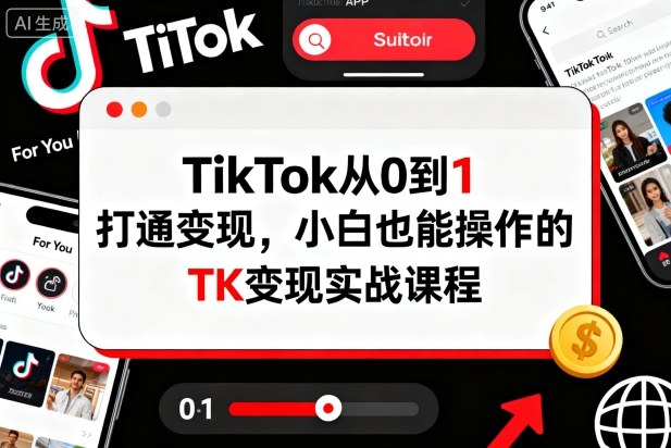 TikTok从0到1打通变现，小白也能操作的TK变现实战课程-云享网创