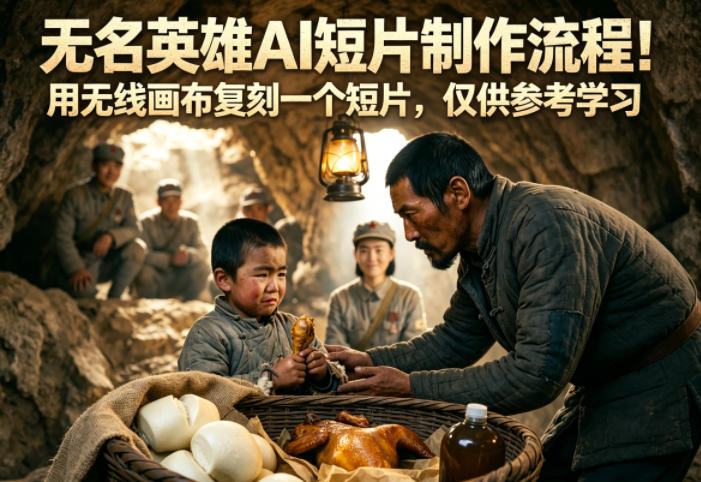 无名英雄AI短片制作流程！用无线画布复刻一个短片，仅供参考学习-云享网创