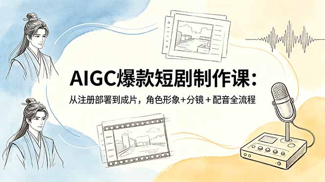 AIGC爆款短剧制作课：从注册部署到成片，角色形象+分镜+配音全流程-云享网创