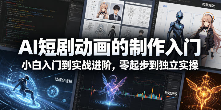 AI短剧动画的制作入门,小白入门到实战进阶,零起步到独立实操-云享网创