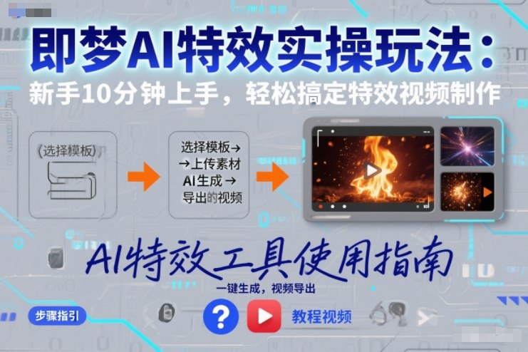 即梦AI特效实操玩法：新手10分钟上手，轻松搞定特效视频制作-云享网创