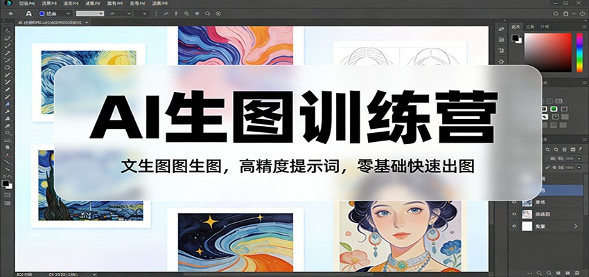 AI生图训练营：文生图图生图，高精度提示词，零基础快速出图-云享网创