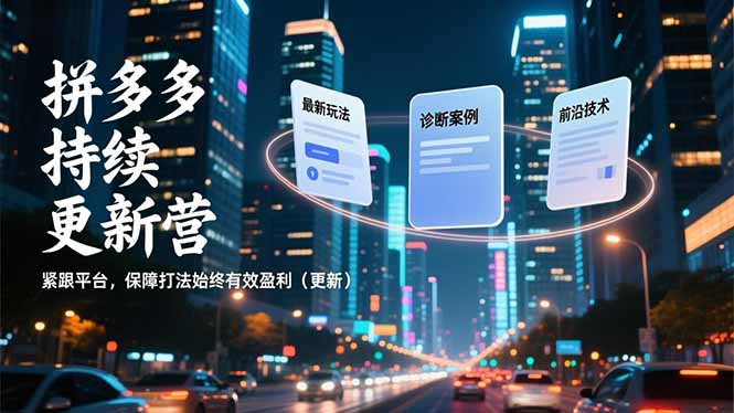 拼多多持续更新营,最新玩法、诊断案例、前沿技术,紧跟平台,保障打法始终有效盈利(更新-云享网创