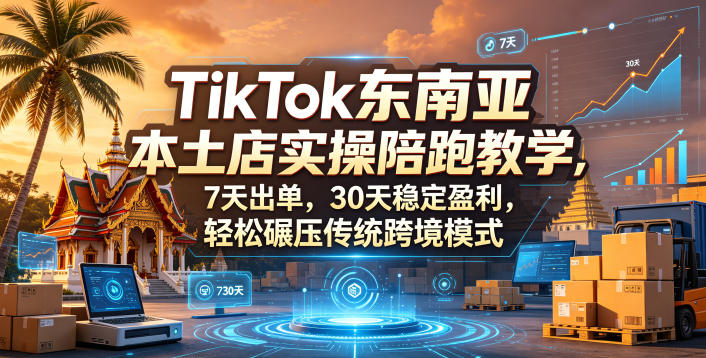 TikTok东南亚本土店实操陪跑教学，7天出单，30天稳定盈利，轻松碾压传统跨境模式-云享网创