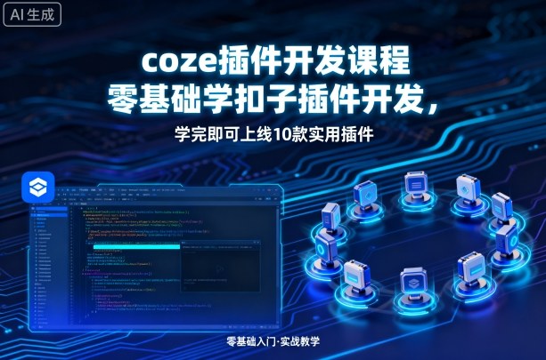 coze插件开发课程，零基础学扣子插件开发，学完即可上线10款实用插件-云享网创