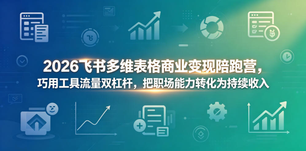 2026飞书多维表格商业变现陪跑营，巧用工具流量双杠杆，把职场能力转化为持续收入-云享网创