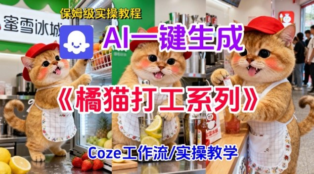 Coze扣子工作流一键生成胖橘猫打工短视频,保姆级实操搭建教学-云享网创