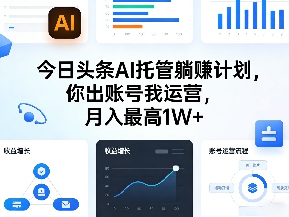 今日头条AI托管躺賺计划,你出账号我运营,月入最高1W+【揭秘】-云享网创