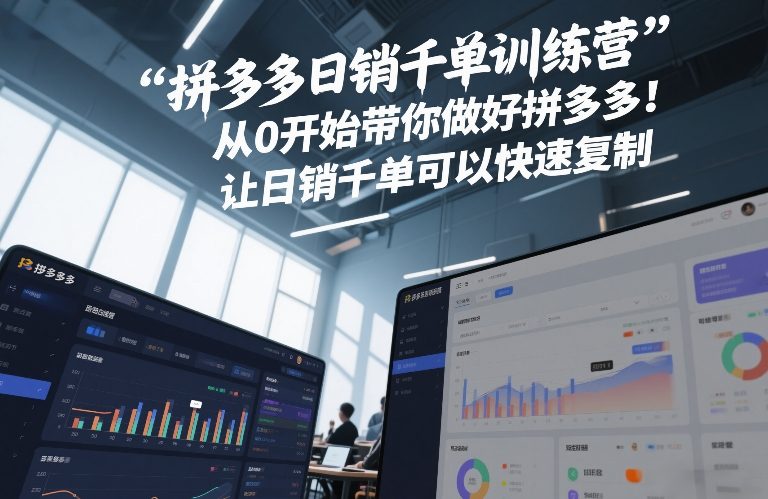 拼多多日销千单训练营，从0开始带你做好拼多多，让日销千单可以快速复制(更新26年7月)-云享网创