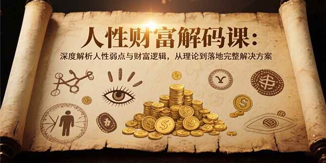 （15434期）人性财富解码课6.0：深度解析人性弱点与财富逻辑，理论到落地完整解决方案-云享网创