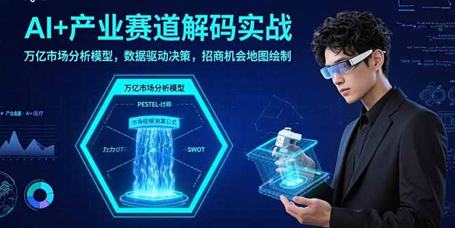 AI+产业赛道解码实战：万亿市场分析模型，数据驱动决策，招商机会地图绘制-云享网创