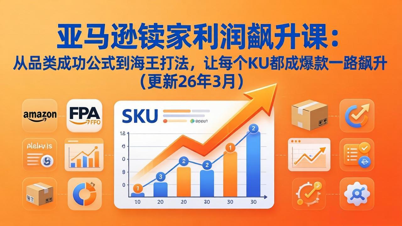 亚马逊卖家利润飙升课：从品类成功公式到海王打法，让每个SKU都成爆款一路飙升(更新26年3月-云享网创