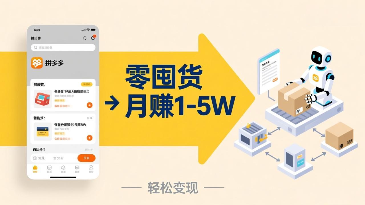 不用囤货不用跑单！拼多多虚拟玩法，机器人管理发货和客服，帮你月赚 1-5W-云享网创