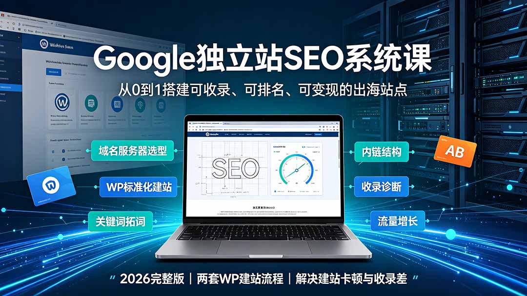 Google独立站SEO-7月系统课：出海基建×WordPress建站×AI内容生产×站内外优化×Search Console×AdSense变现-云享网创