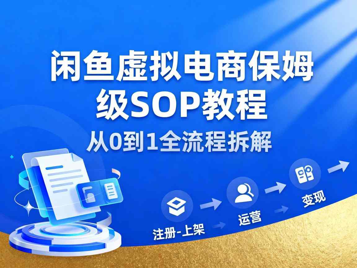 闲鱼虚拟电商,月入轻松过1W,保姆级SOP教程-云享网创