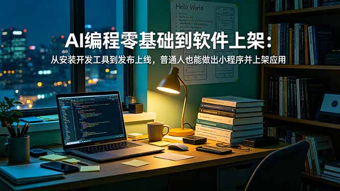 AI编程零基础到软件上架：从安装开发工具到发布上线，普通人也能做出小程序并上架应用商店-云享网创