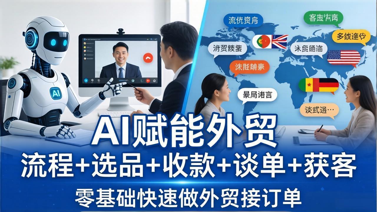 外贸+AI实战课：流程+选品+收款+谈单+获客，零基础快速做外贸接订单-云享网创