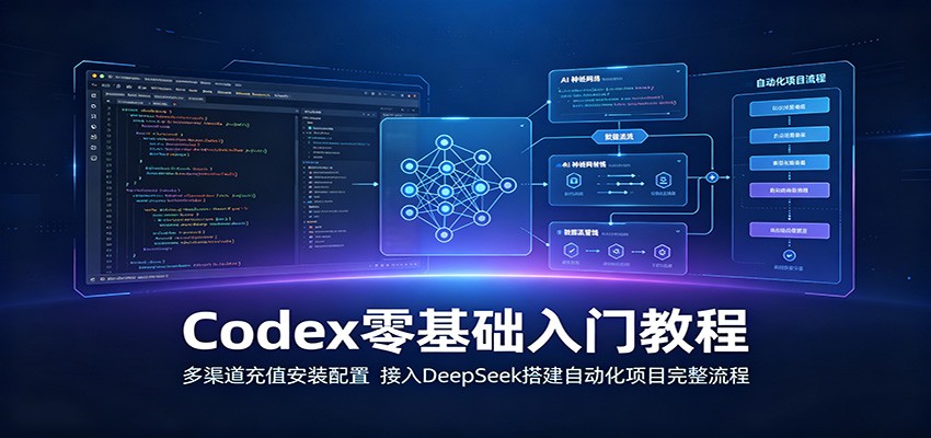 Codex零基础入门教程：多渠道充值安装配置，接入DeepSeek搭建自动化项目完整流程-云享网创